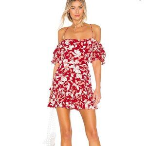 nbd x naven cha cha red floral dress size XS